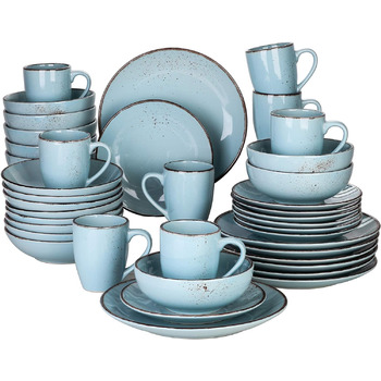 Комбінований сервіз vancasso, набір посуду Navia з кераміки, столовий сервіз із 32 предметів, вінтажний зовнішній вигляд, дизайн природи (набір із 40 предметів, Navia-3)