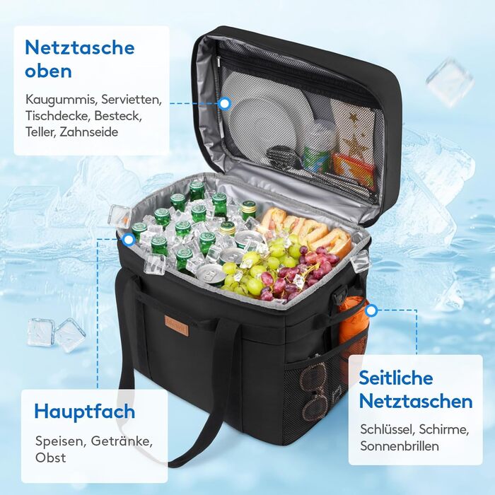 Термосумка 40 л чорна Lifewit