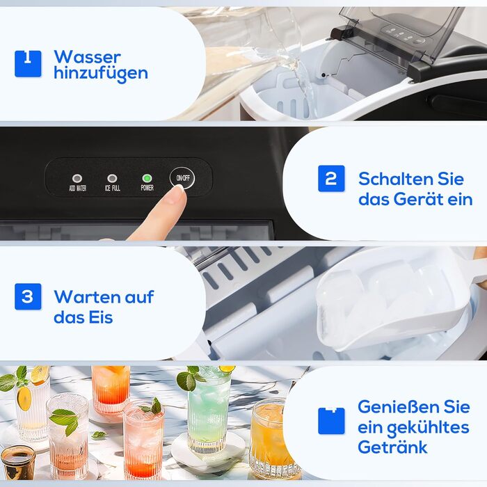 Льдогенератор с функцией самоочистки 105 Вт HOMCOM