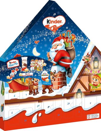 Різдвяний адвент-календар із 30 шоколадними делікатесами, 351 г Maxi Mix Kinder