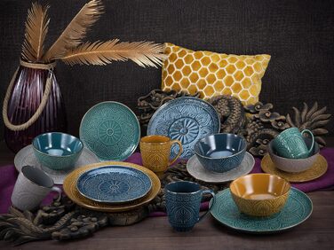 Набір посуду на 4 персони, 16 предметів, різнокольоровий Samarkand Creatable