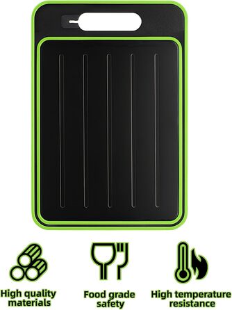Дошка для розморожування та нарізання 31 x 21 см, чорний/зелений UptVin