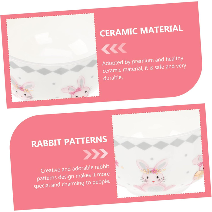 Елегантна керамічна миска з візерунком кролика 470 мл Cabilock