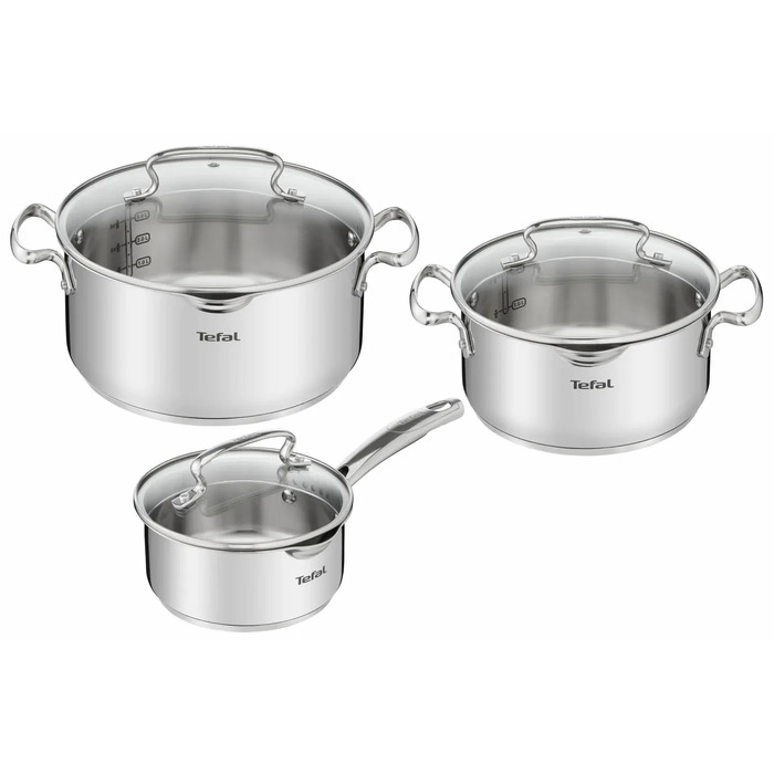 Tefal Набір посуду DUETTO+, 6предметів, нержавіюча сталь, скло