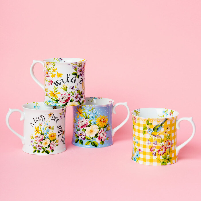 Кружка для чая Katie Alice ENGLISH GARDEN Yellow Gingham, фарфор, 400 мл