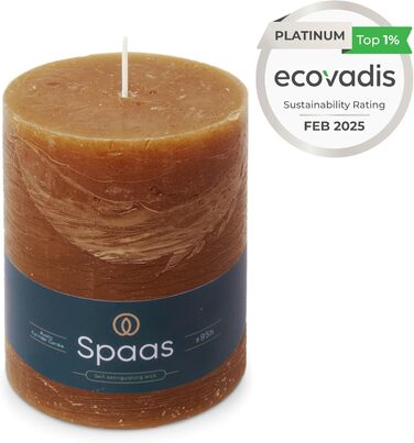 Свічка Spaas Rustic Pillar, 100/130 мм, 95 год, чорна (коньячна)