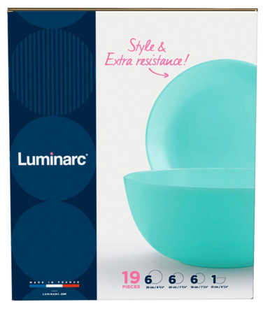 Сервіз LUMINARC DIWALI LIGHT TURQUOISE, 19 предметів (6443106)