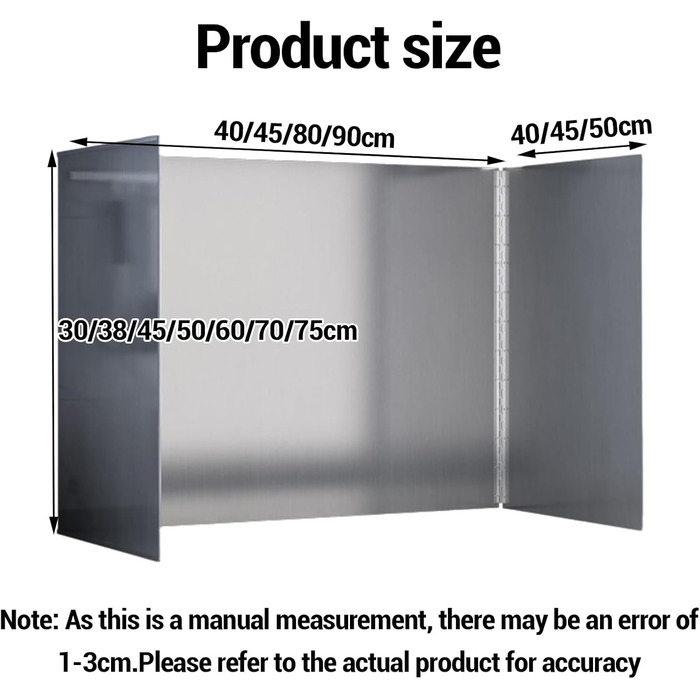 Складана панель для кухонного захисту від бризок, кухонна пластина для захисту каструль, захист від бризок з антипригарним покриттям, легко миється, для щоденного приготування їжі (трисекційна складна панель, 70*80*50 см)