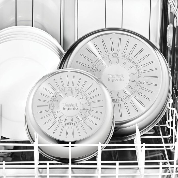 Набір посуду для індукційного приготування Tefal Ingenio Preference On з 15 предметів, зі знімною ручкою, що штабелюється, економить місце, з антипригарним покриттям, простий у використанні та чищенні, L97495 Набір посуду для каструль та сковорідок (Набір