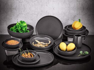Набір посуду на 4 персони, 16 предметів, чорний Uno Black Creatable