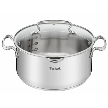 Tefal Каструля DUETTO+, 5л, з кришкою, нержавюча сталь, скло