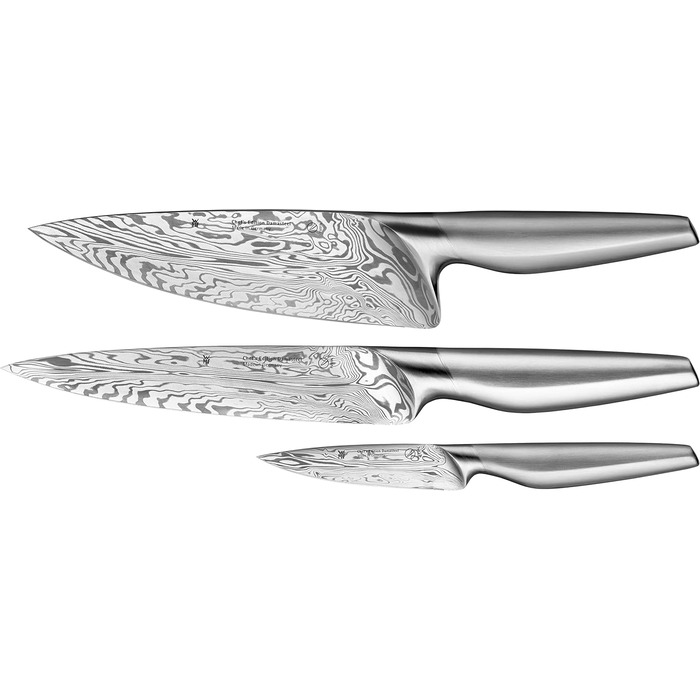 Набір кухонних ножів, дамаська сталь, 3 предмети Chef`s Edition Damasteel WMF