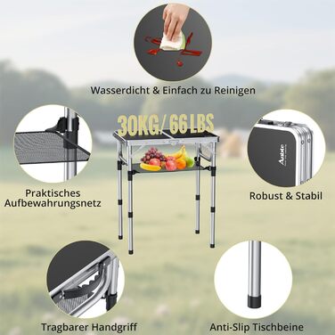 Сложный серый кемпинговый столик Anbte