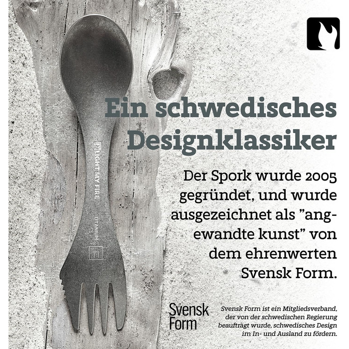 Титанова ложка-виделка-ніж для кемпінгу Light My Fire