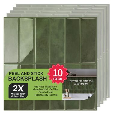 Самоклеюча плитка для кухонного фартуха 30,5 х 30,5 см 10 шт WoStick