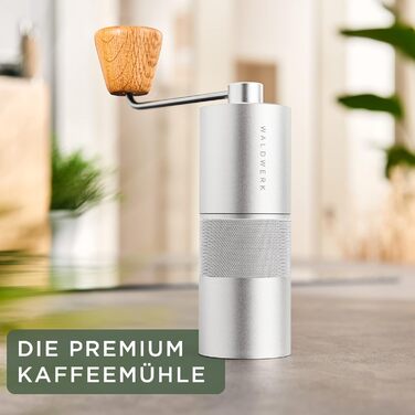 Ручная кофемолка из нержавеющей стали с деревянной ручкой WALDWERK