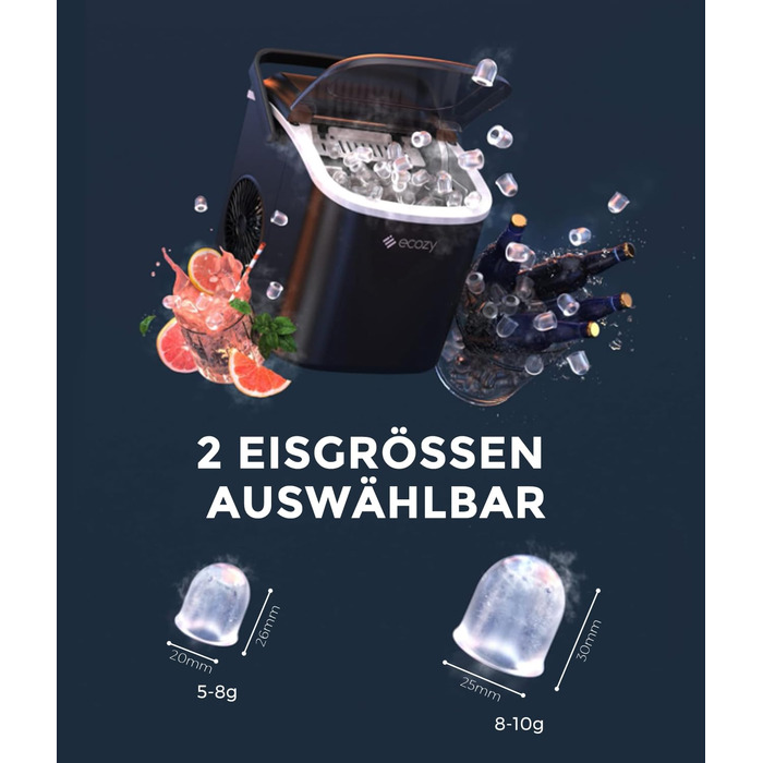 Компактный ледогенератор с функцией самоочистки 100 Вт ecozy