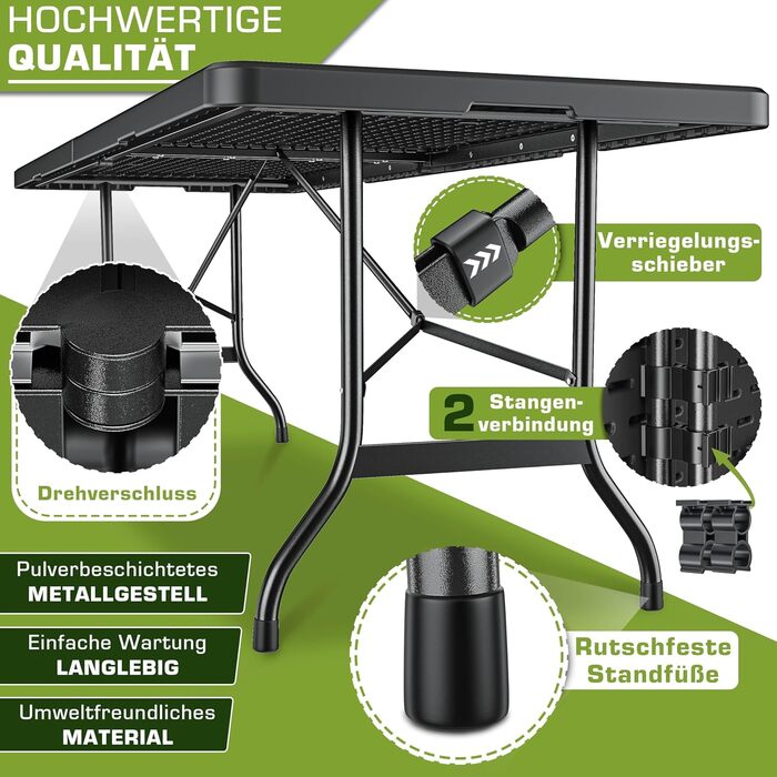 Складной садовый стол 220 х 70 см tillvex