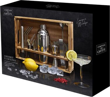 Набір для коктейлів у стильній дерев'яній подарунковій упаковці WDMT