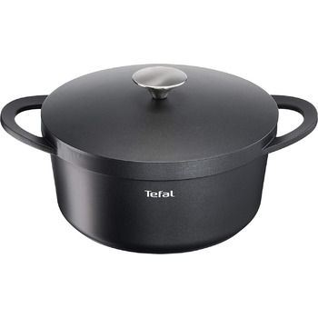 Жаровня 24 см с крышкой, черная TRATTORIA TEFAL