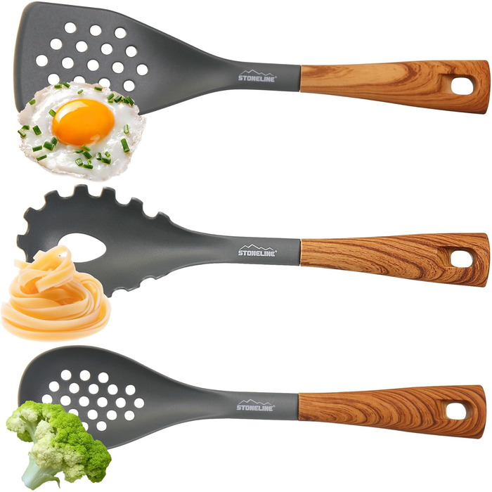 Набір кухонного начиння Back to Nature з обертовим тримачем, імітація дерева, 8 предметів STONELINE