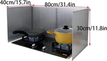 Кухонний фартух, складана стінка, захист від бризок, масляний бар&39єр, плита, складаний, нержавіюча сталь, жироварка, кухонний фартух (30x80x40 см)