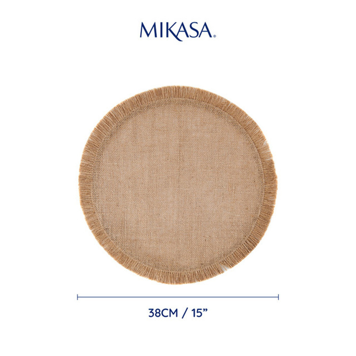 Набор плейсматов Mikasa Round Woven, гессиан, диам. 38 см, 4 пр.