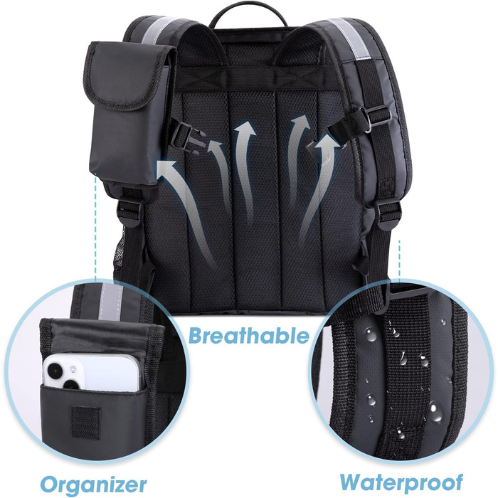 Велика 40-літрова герметична ізольована сумка-холодильник, рюкзак для пікніка з відкривачкою для пляшок, водонепроникна надлегка сумка-холодильник для кемпінгу, походів, барбекю, пікніків - чорна