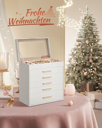 Органайзер для ювелірних виробів 6-рівневий, хмарно-білий SONGMICS