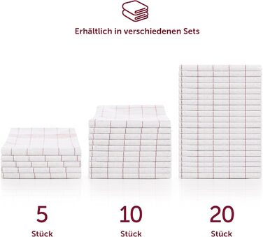 Набір із 10 кухонних рушників преміум-класу Blumtal - Високоякісні кухонні рушники, 100 бавовна, картаті, 50x70 см, 10 предметів (20 предметів, червоні)