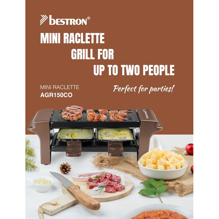 Раклетниця-гриль на 2 персони 350 Вт мідний Copper Collection Bestron