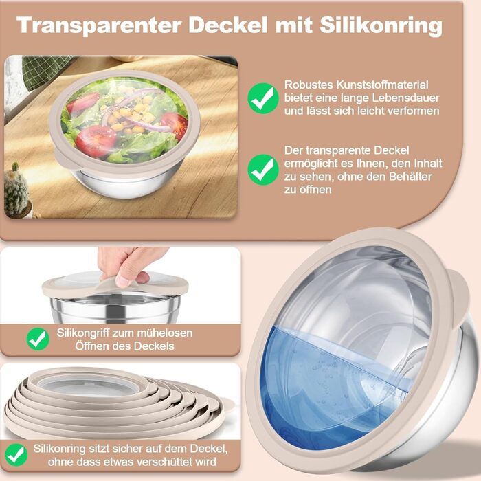 Набір мисок для змішування з нержавіючої сталі Homikit