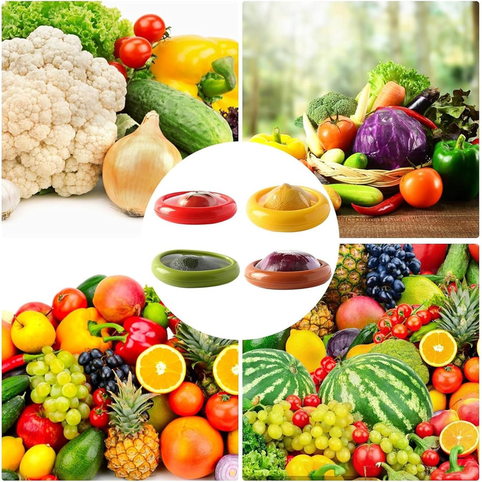 Силіконові контейнери для зберігання фруктів, набір із 4 предметів, різнокольорові DAZZTIME