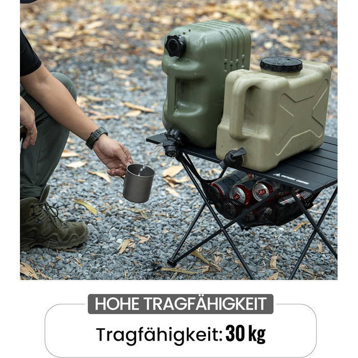 Складной алюминиевый стол для кемпинга 56x40,5x39,5 см OneTigris