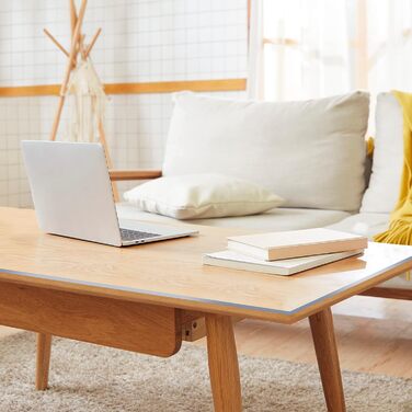 Захисна плівка для столу WOLTU 1 мм ПВХ, кришталево прозора скатертина з високим блиском, прозора, водонепроникна, захисна плівка для столу, що миється, прямокутна 90x180 см (120 x 80 см (прямокутна), ПВХ, 2 мм)