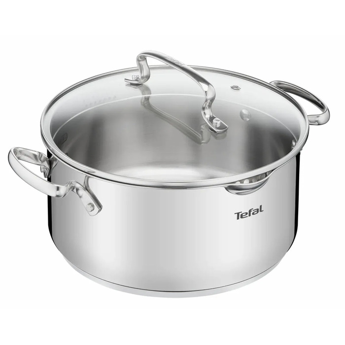 Tefal Каструля DUETTO+, 5л, з кришкою, нержавюча сталь, скло
