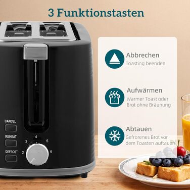 Комплект чайника та тостера HOMCOM, нержавіюча сталь, чайник 1,7 л, тостер на 2 скибочки, набір для сніданку 2200 Вт з термостатом Otter, 7 рівнів підрум&39янення, розморожування, розігрівання, піддон для крихт, фільтр для накипу, чорний