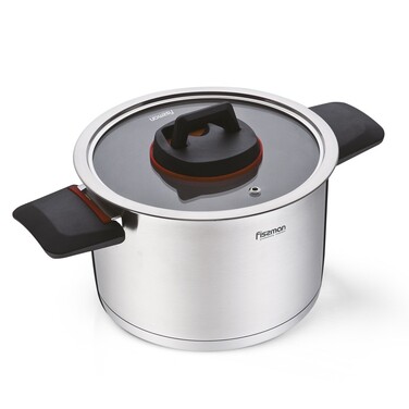Каструля Fissman зі скляною кришкою PAULINE 4,6 л нержавіюча сталь (5230)