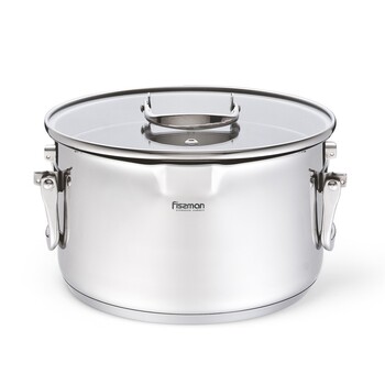 Кастрюля Fissman ADELIE 20x11,5 см/3,5л со стеклянной крышкой нерж. сталь (5226)