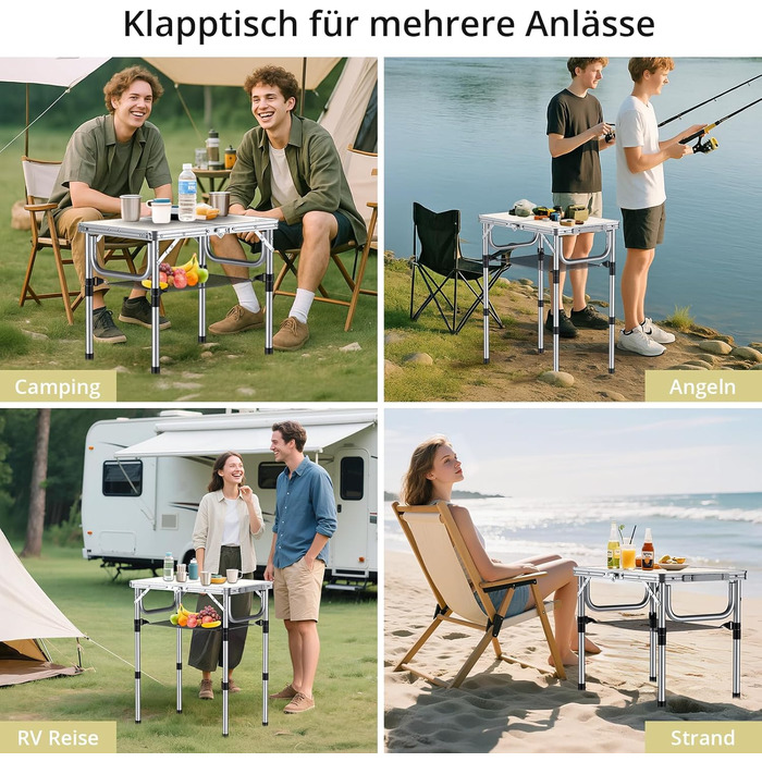 Складной кемпинговый столик 60 x 40 см белый Anbte