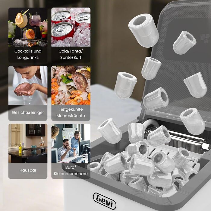 Ледогенератор с функцией самоочистки 9 кубиков за 6 минут Gevi