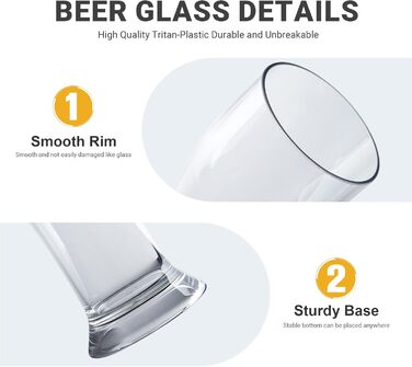 Набір склянок для пива 4 шт по 480 мл HAHASHOW