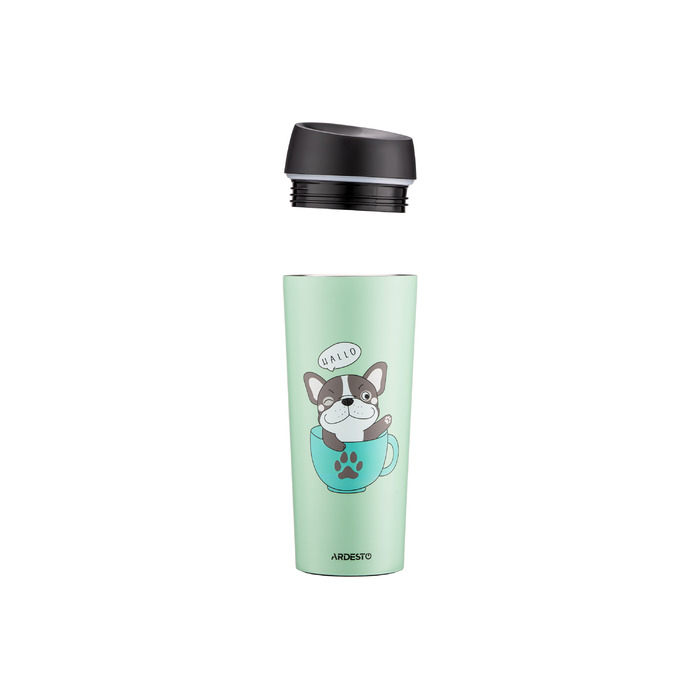 ARDESTO Thermal Mug Coffee time Frenchie 450 мл, нержавеющая сталь, зеленый