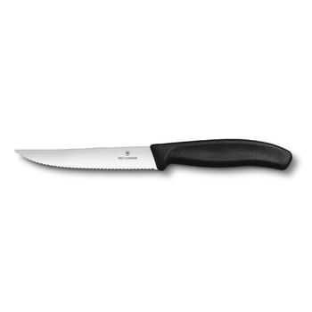 Кухонний ніж Victorinox SwissClassic Steak&Pizza лезо 12см хвил. з чорн. ручкою