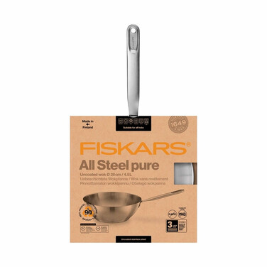 Сковорода Wok Fiskars All Steel Pure матова 28 см (1065629)