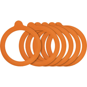 Резиновые уплотнители для банок 0,35-2 л, набор 6 предметов, оранжевые Kilner