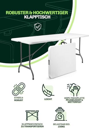 Складаний кемпінговий стіл 180x74x74 см Blumixx