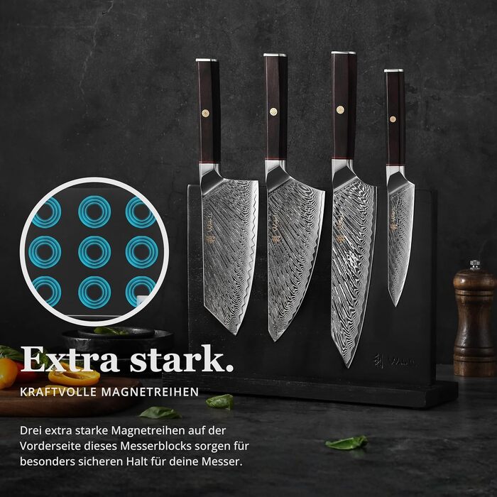 Кулінарний набір ножів з дамаської сталі Sycamore 6 ножів, 67 шарів, ядро VG10, твердість 602 HRC, ручки з клена, хлібний ніж із серрейторною заточкою, магнітний тримач для ножів, професійні кухонні ножі для точного нарізання (Culinary Asia)