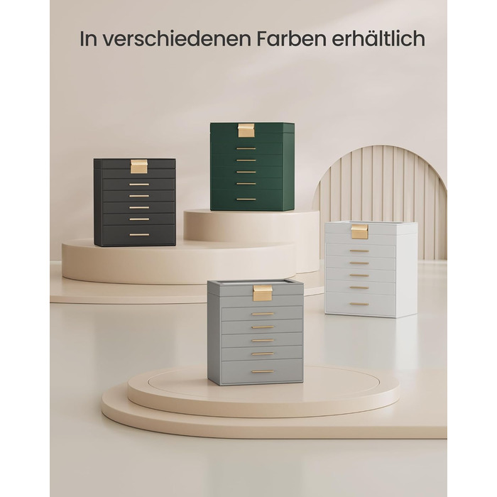 Органайзер для ювелірних виробів 6-рівневий, сірий SONGMICS