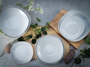 Набор тарелок на 6 персон, 18 предметов, Square White Creatable